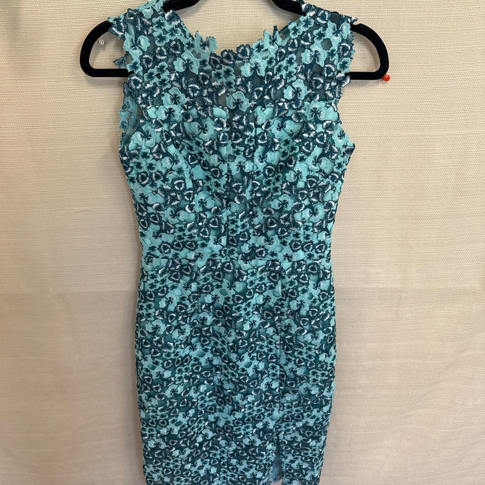 Dress the Population Blue Sheath Mini Dress
